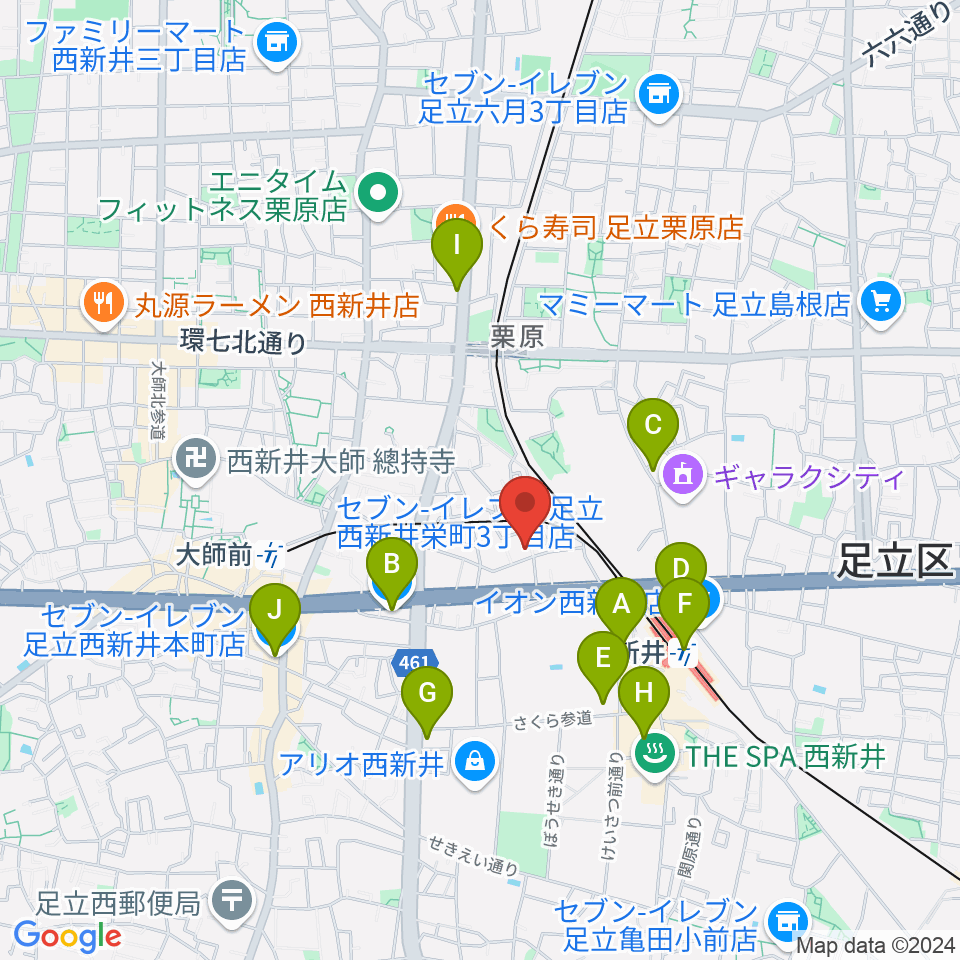 ケン・ミュージック周辺のコンビニエンスストア一覧地図