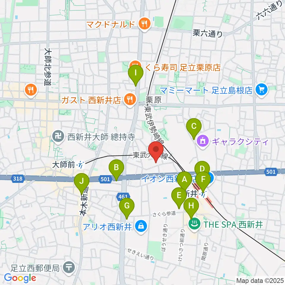 ケン・ミュージック周辺のコンビニエンスストア一覧地図