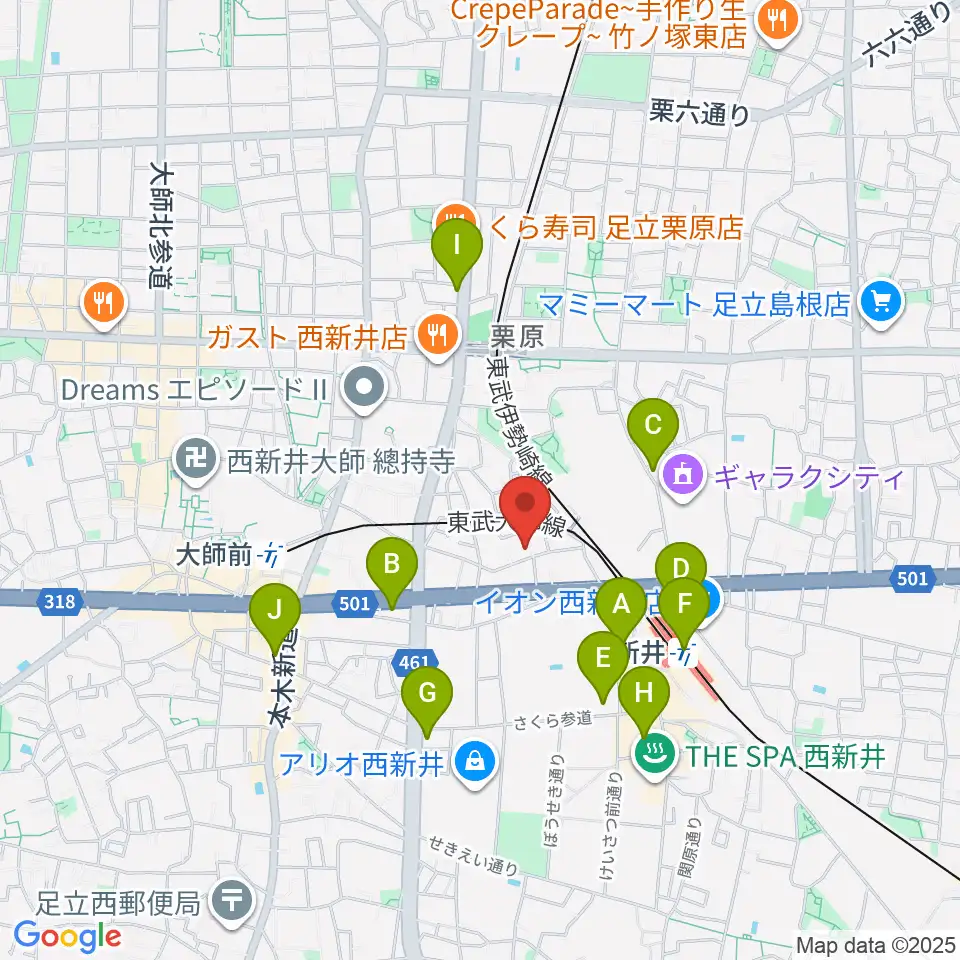 ケン・ミュージック周辺のコンビニエンスストア一覧地図