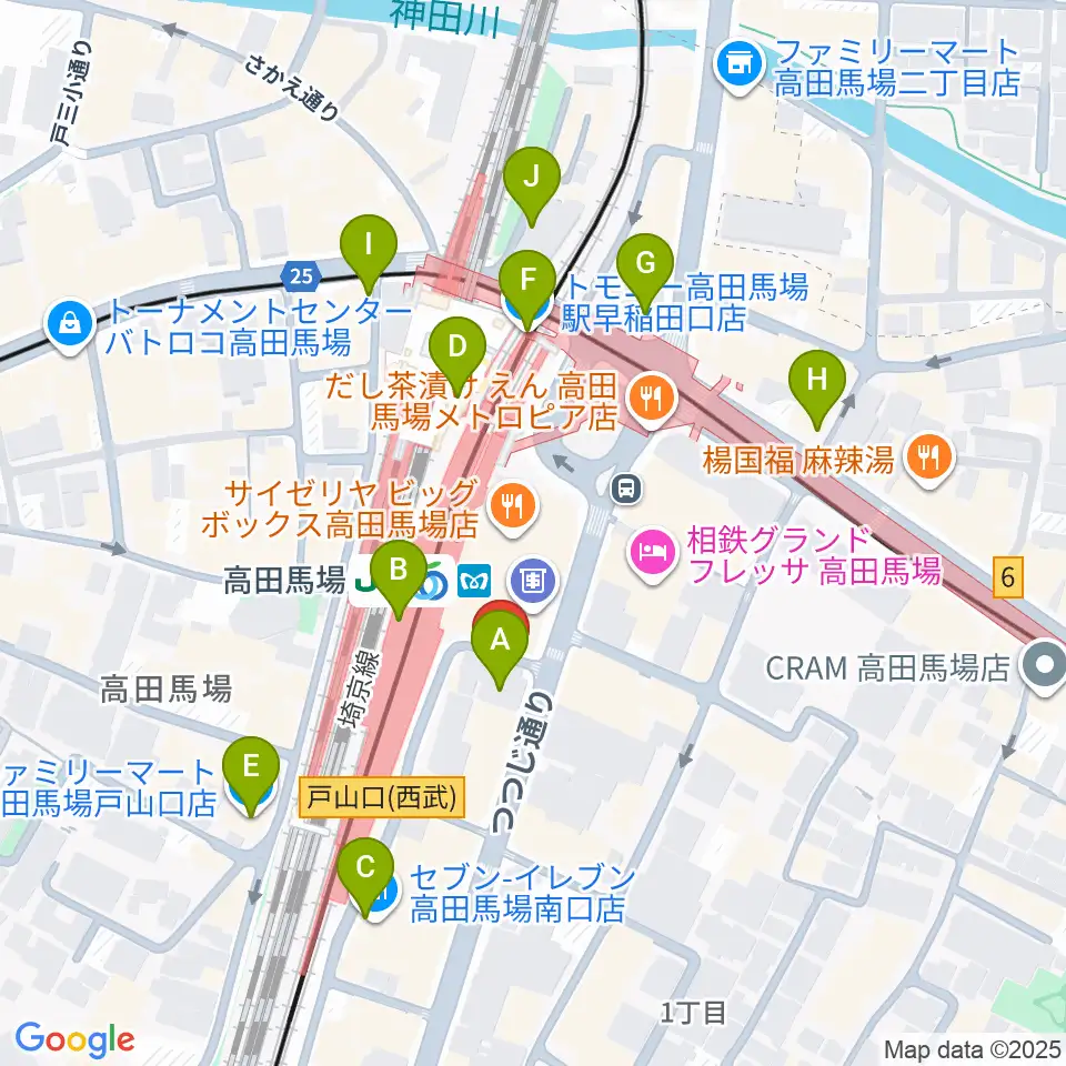 カナリアミュージックスタジオ周辺のコンビニエンスストア一覧地図