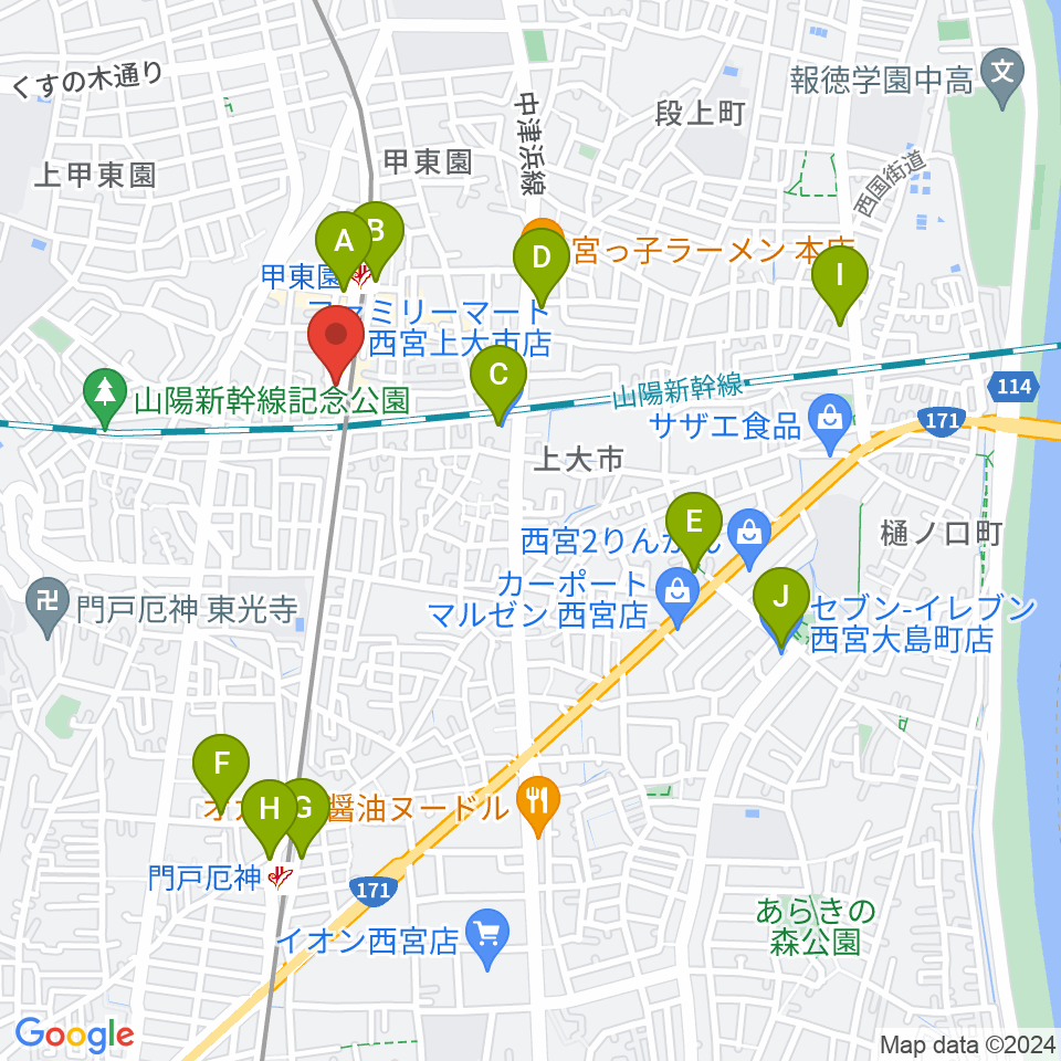 WARP STUDIO周辺のコンビニエンスストア一覧地図