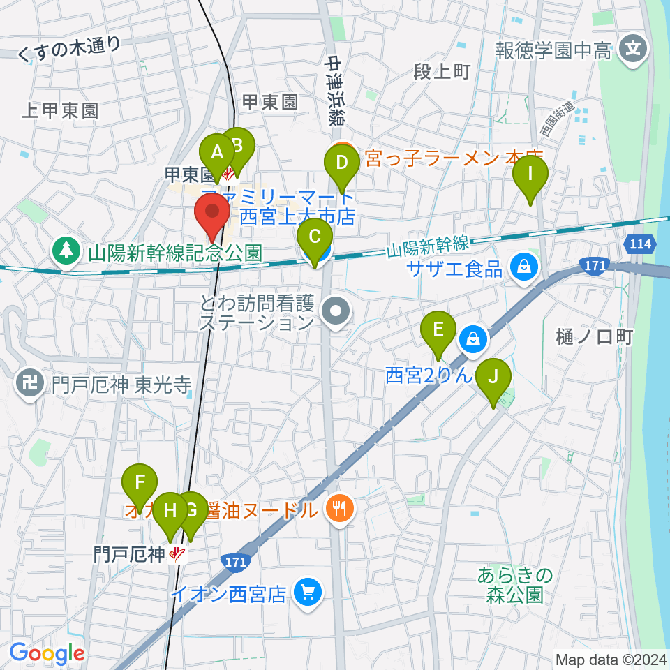 WARP STUDIO周辺のコンビニエンスストア一覧地図