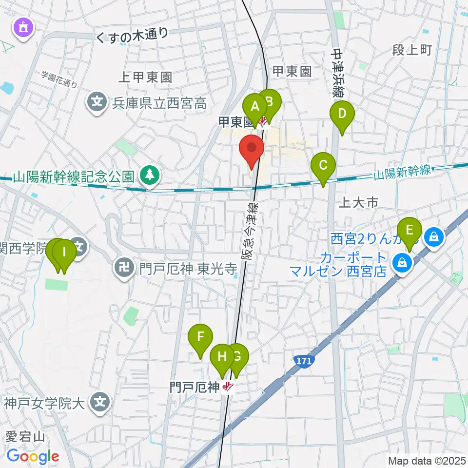 WARP STUDIO周辺のコンビニエンスストア一覧地図