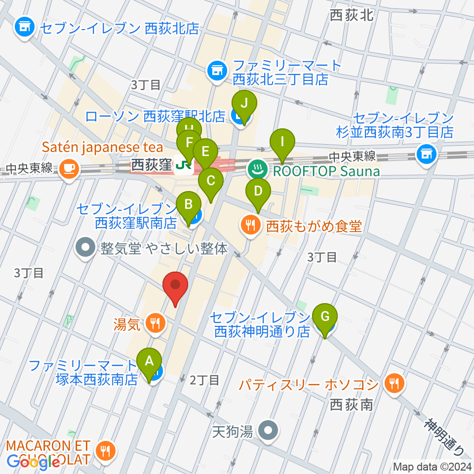 西荻窪ミントンハウス周辺のコンビニエンスストア一覧地図