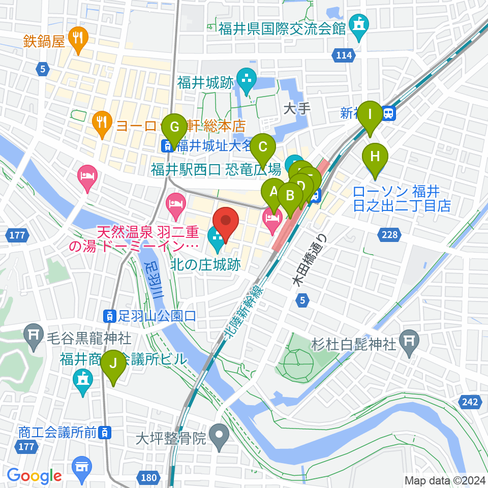 福井 北ノ庄クラシックス周辺のコンビニエンスストア一覧地図