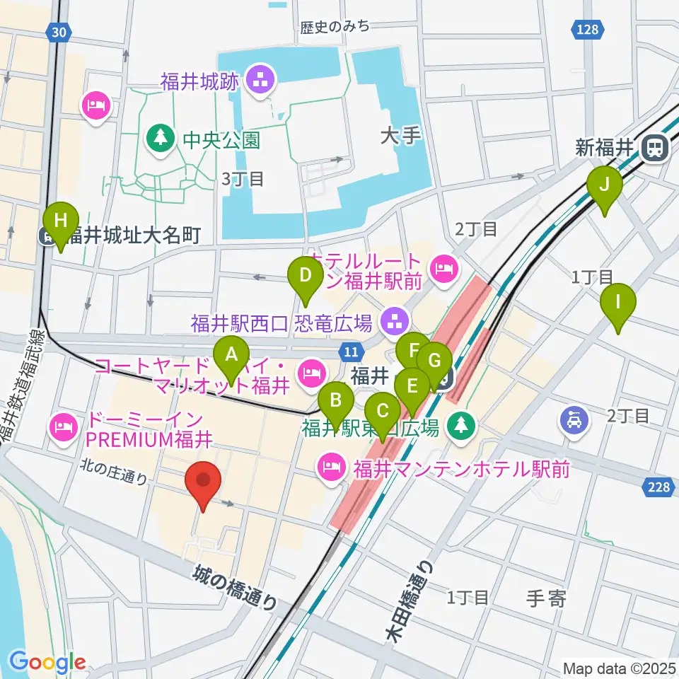 福井 北ノ庄クラシックス周辺のコンビニエンスストア一覧地図