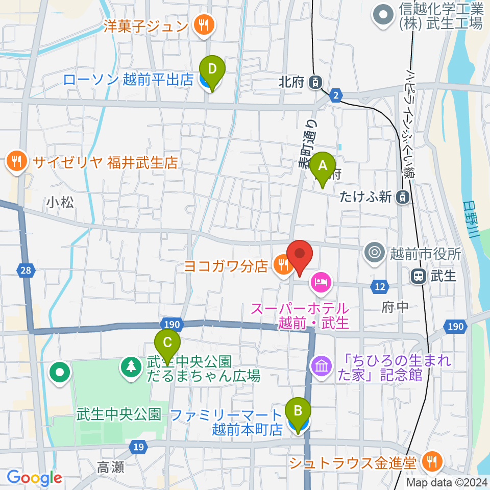 武生ラグタイムクラシックス周辺のコンビニエンスストア一覧地図