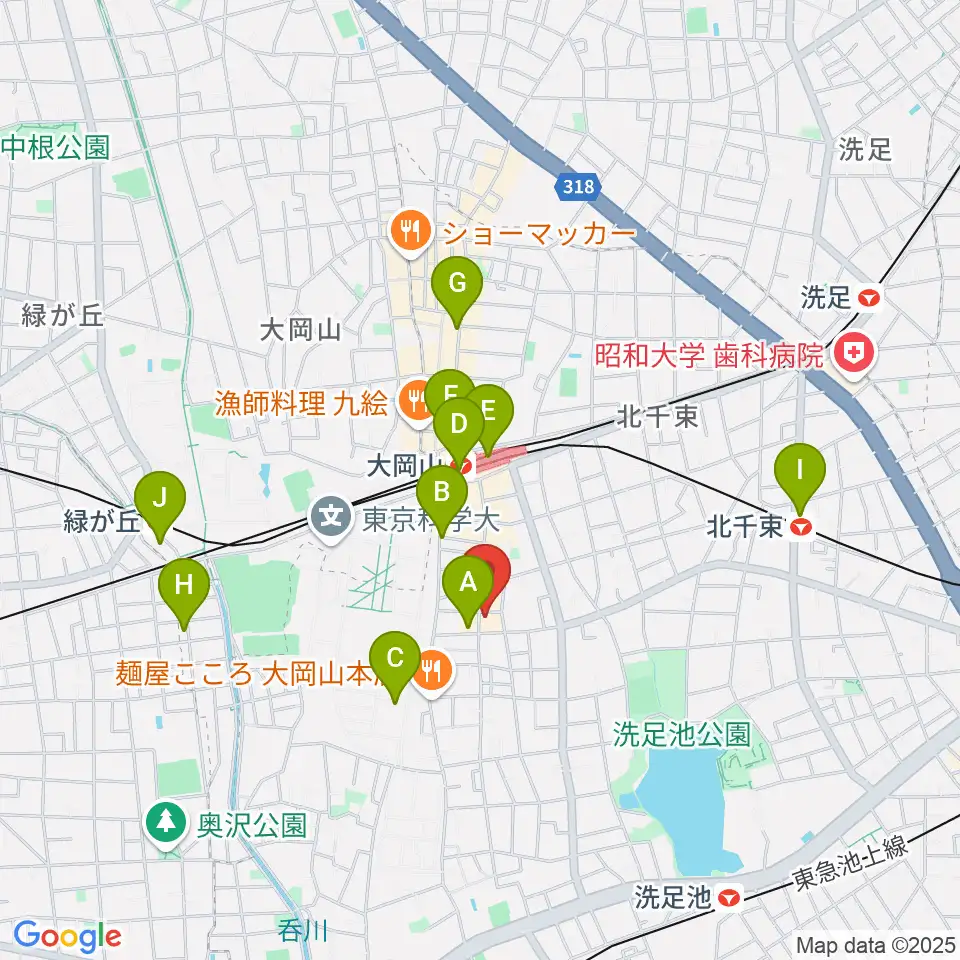 大岡山グッドストックトーキョー周辺のコンビニエンスストア一覧地図