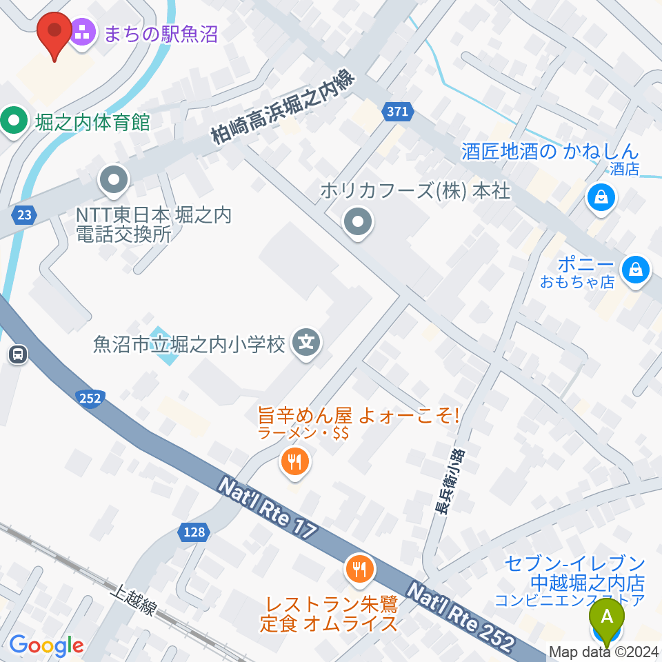 FMうおぬま周辺のコンビニエンスストア一覧地図