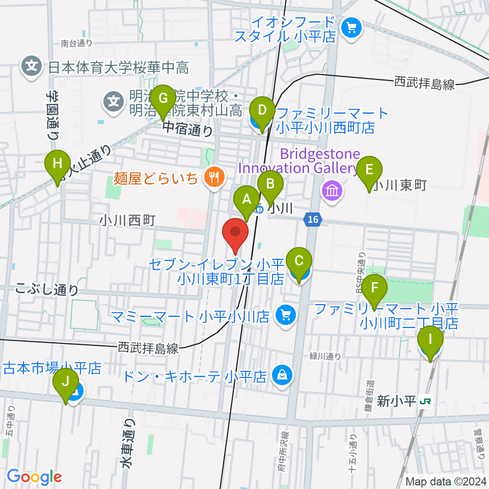 NMCギャラリー＆スタジオ周辺のコンビニエンスストア一覧地図