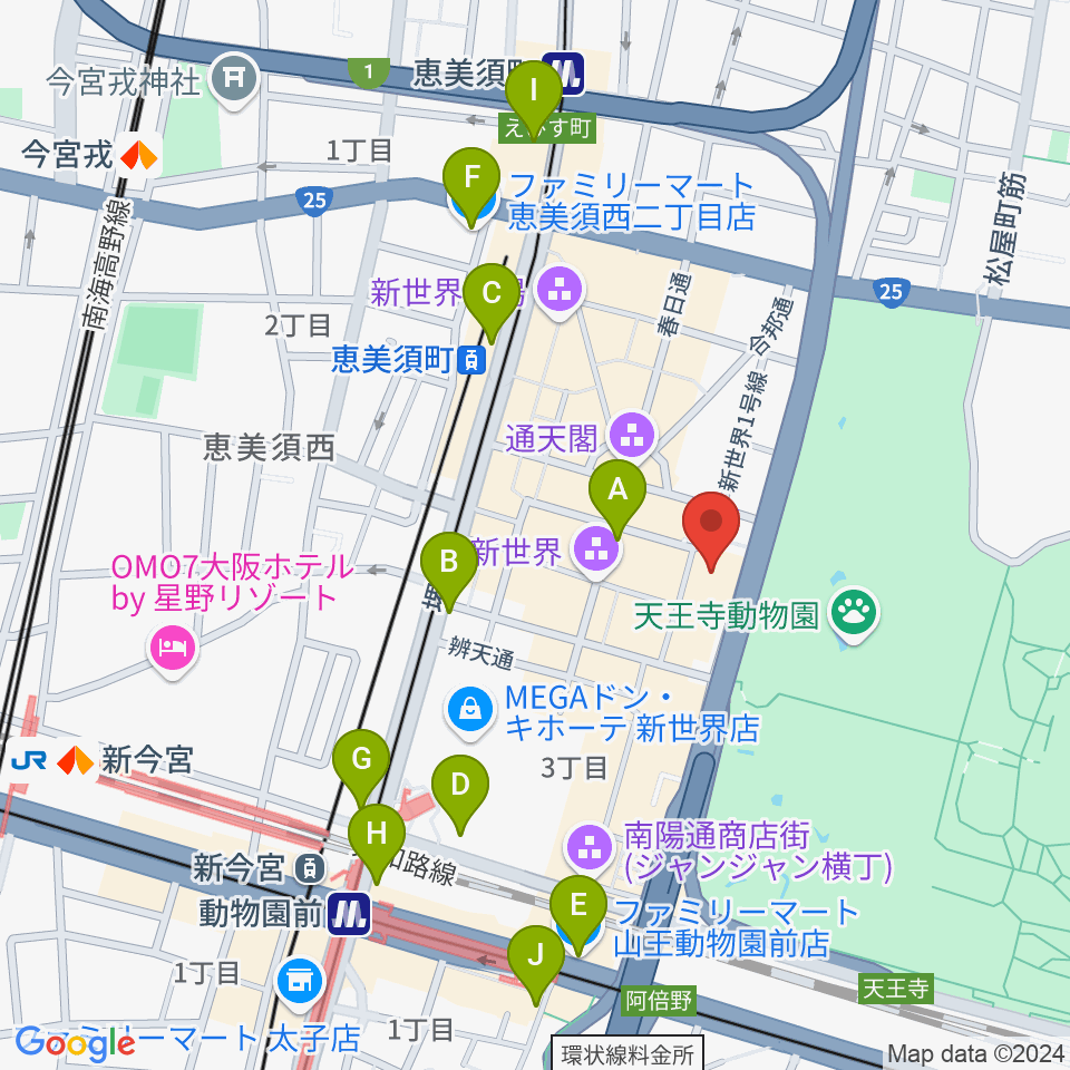 朝日劇場周辺のコンビニエンスストア一覧地図