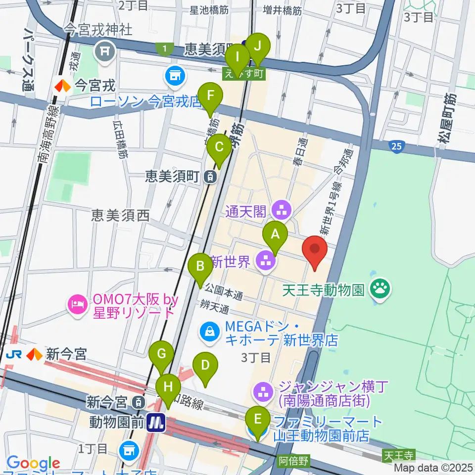 朝日劇場周辺のコンビニエンスストア一覧地図