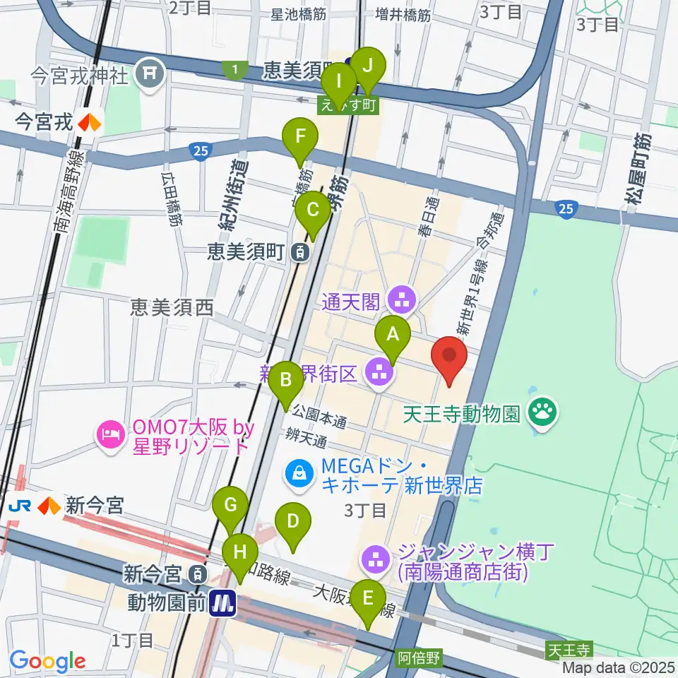 朝日劇場周辺のコンビニエンスストア一覧地図