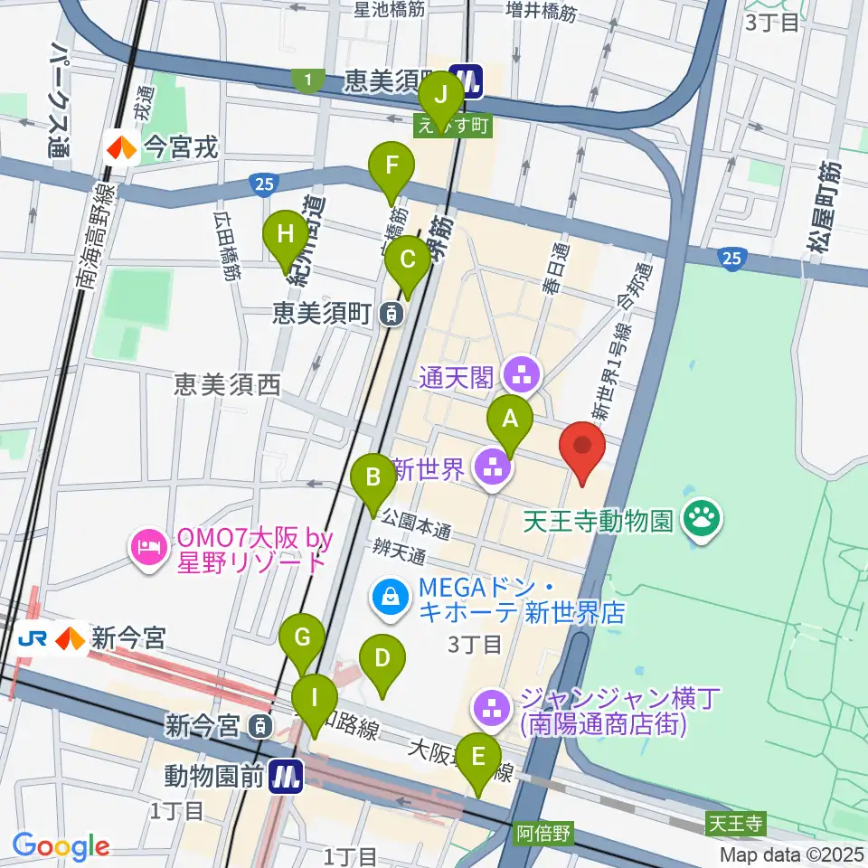 朝日劇場周辺のコンビニエンスストア一覧地図