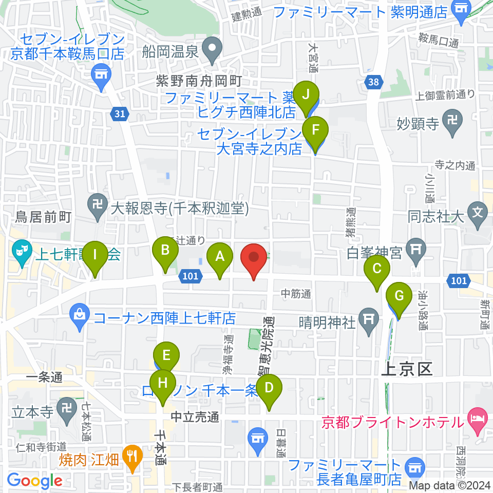 studio INO周辺のコンビニエンスストア一覧地図