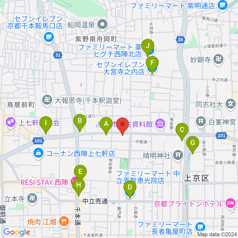 studio INO周辺のコンビニエンスストア一覧地図