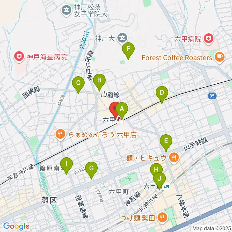 神戸ALWAYS周辺のコンビニエンスストア一覧地図