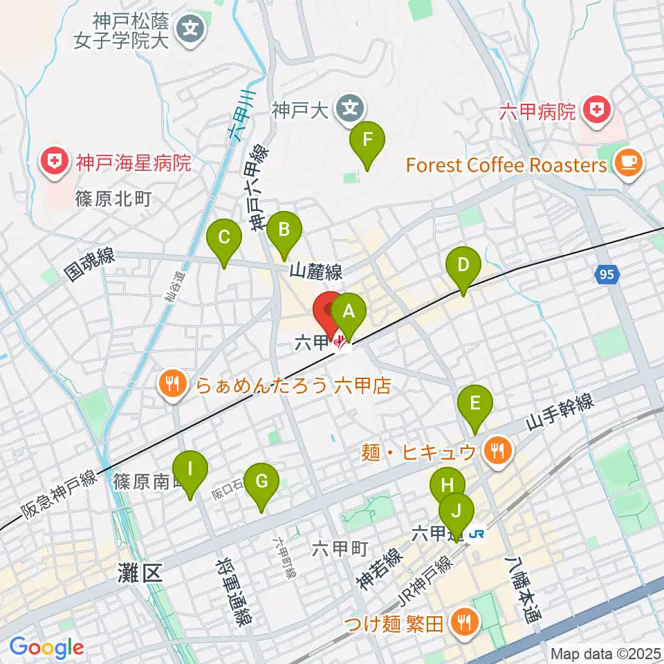 神戸ALWAYS周辺のコンビニエンスストア一覧地図
