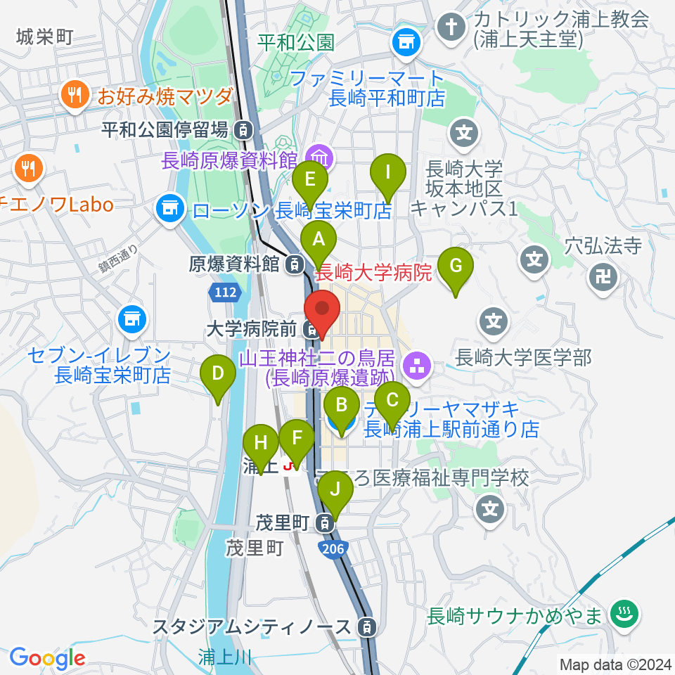 ホンダ楽器 アストロスペース周辺のコンビニエンスストア一覧地図