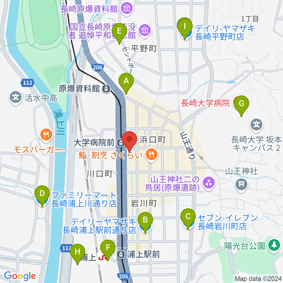 ホンダ楽器 アストロスペース周辺のコンビニエンスストア一覧地図