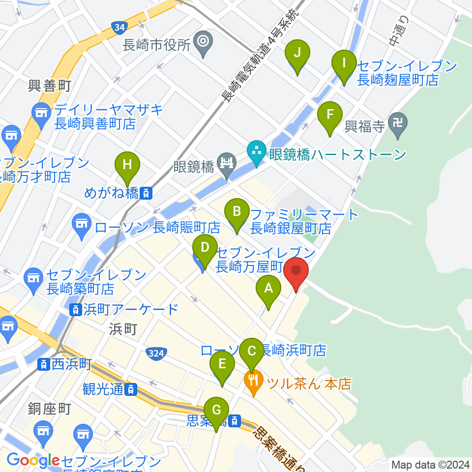 原楽器店周辺のコンビニエンスストア一覧地図