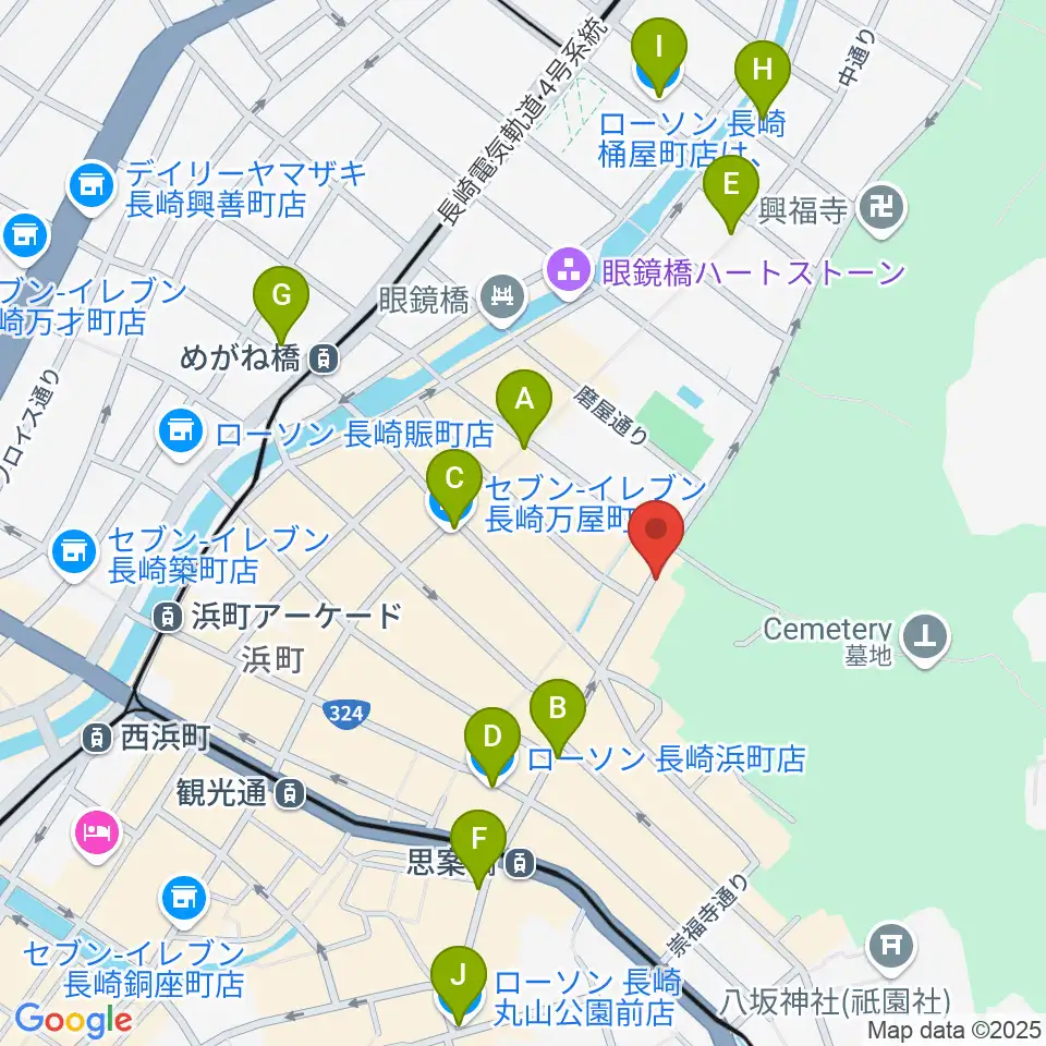 原楽器店周辺のコンビニエンスストア一覧地図