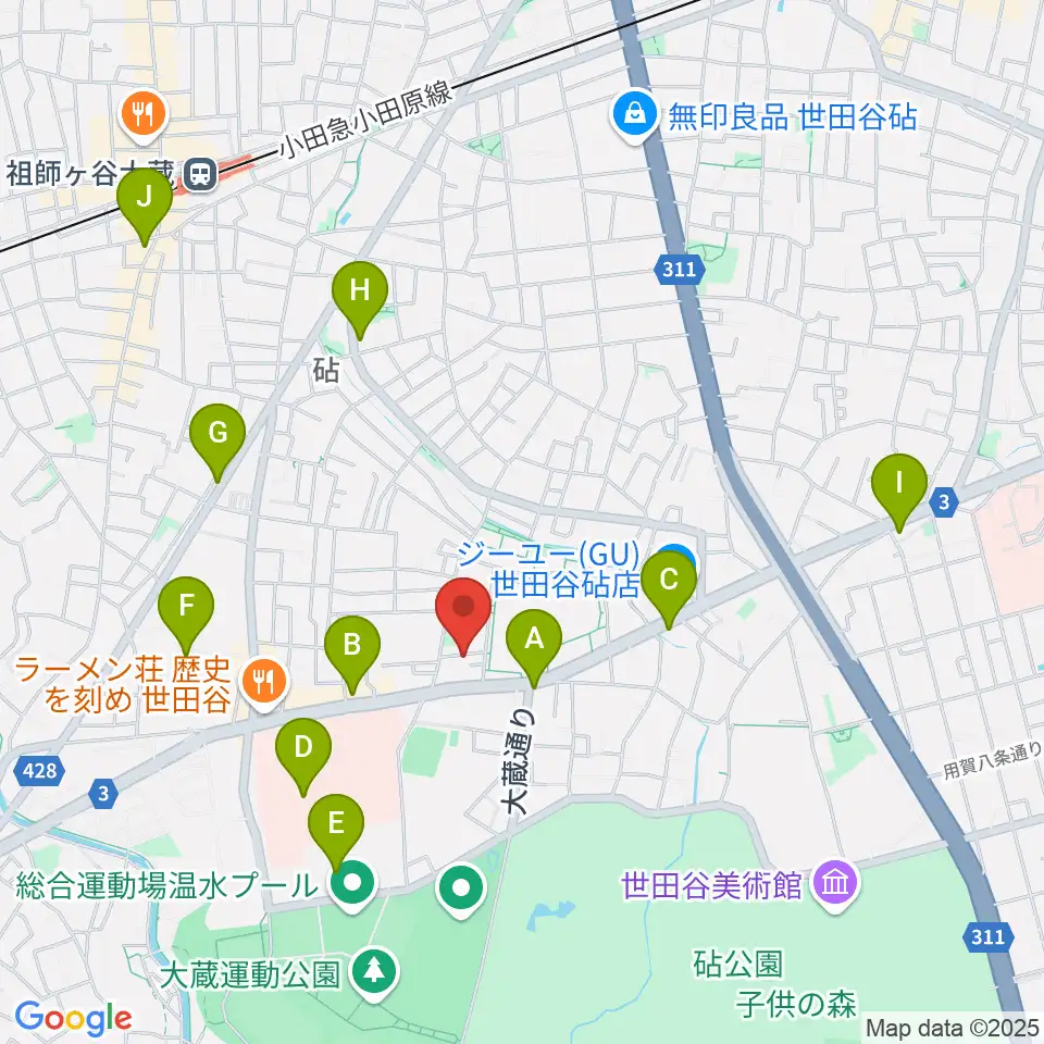 MGS Music School 砧校周辺のコンビニエンスストア一覧地図