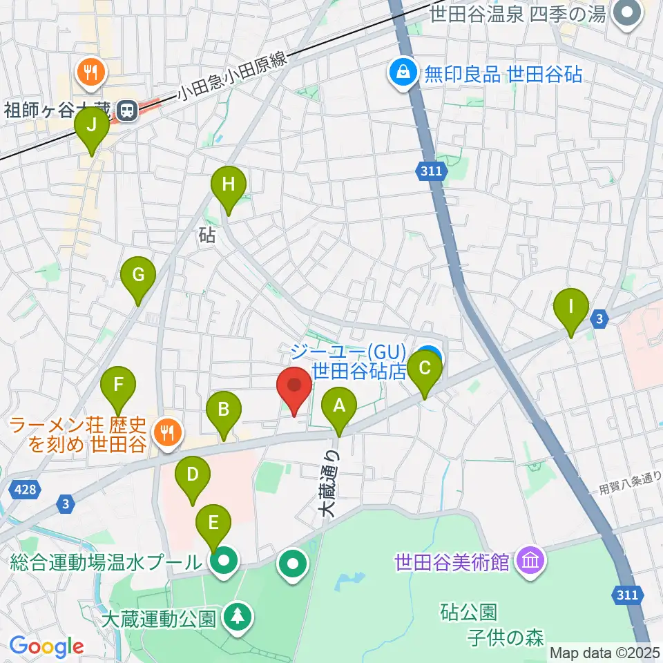 MGS Music School 砧校周辺のコンビニエンスストア一覧地図