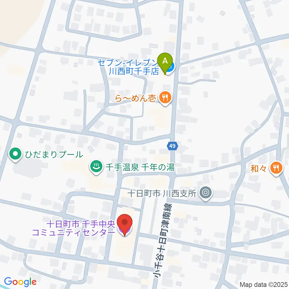 千手中央コミュニティセンター周辺のコンビニエンスストア一覧地図