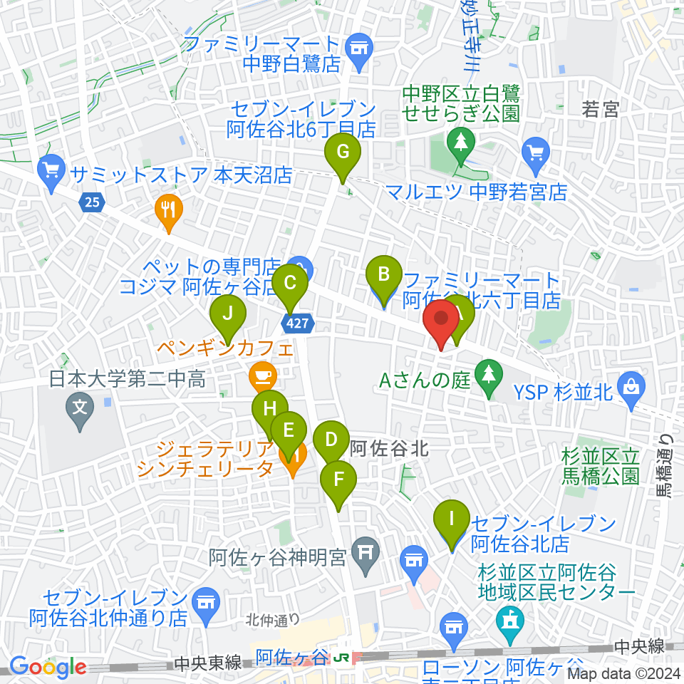 阿佐ヶ谷家劇場周辺のコンビニエンスストア一覧地図