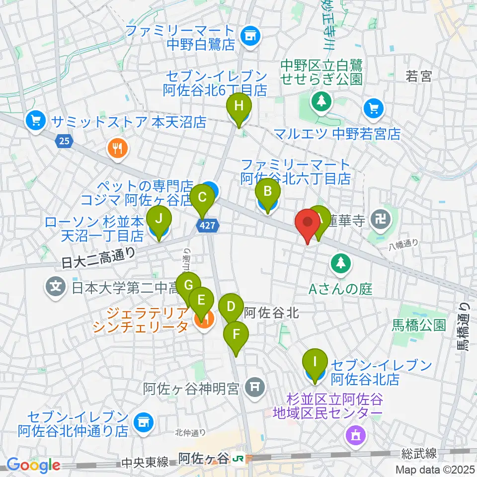 阿佐ヶ谷家劇場周辺のコンビニエンスストア一覧地図