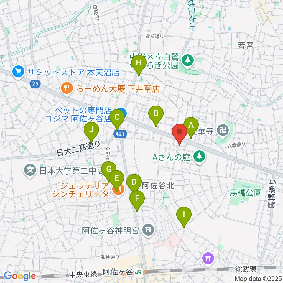 阿佐ヶ谷家劇場周辺のコンビニエンスストア一覧地図