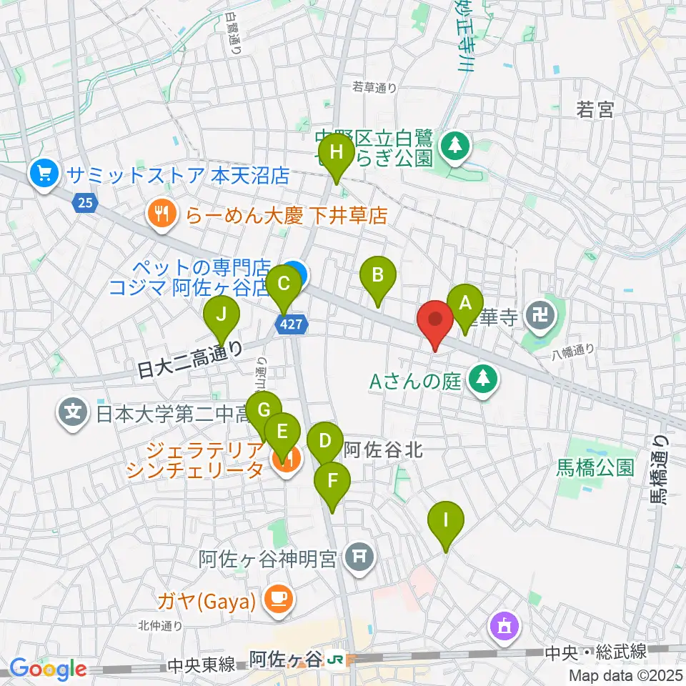 阿佐ヶ谷家劇場周辺のコンビニエンスストア一覧地図