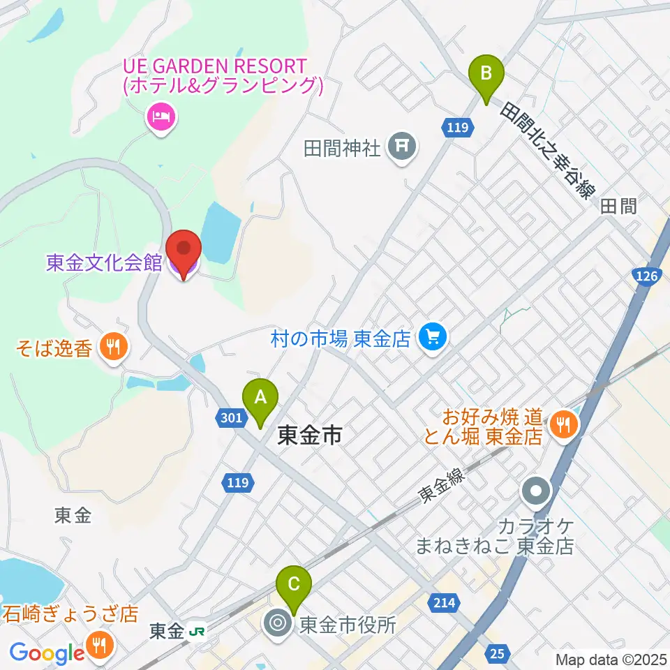 東金文化会館周辺のコンビニエンスストア一覧地図