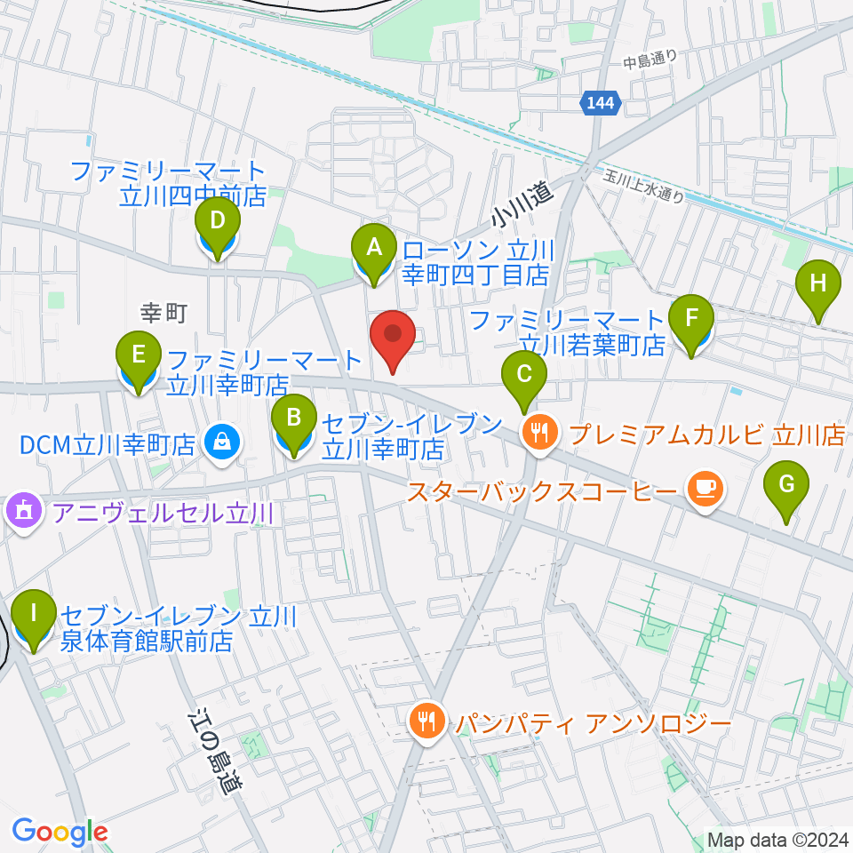 CHABOHIBA HALL（チャボヒバホール）周辺のコンビニエンスストア一覧地図