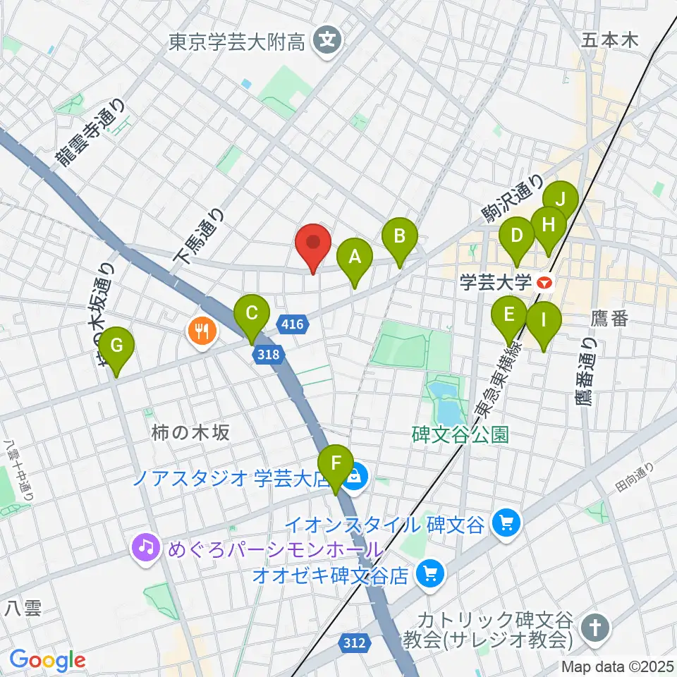 アプリーレ音楽教室周辺のコンビニエンスストア一覧地図