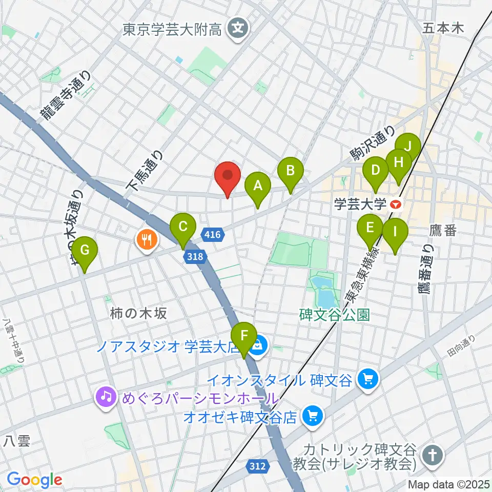アプリーレ音楽教室周辺のコンビニエンスストア一覧地図
