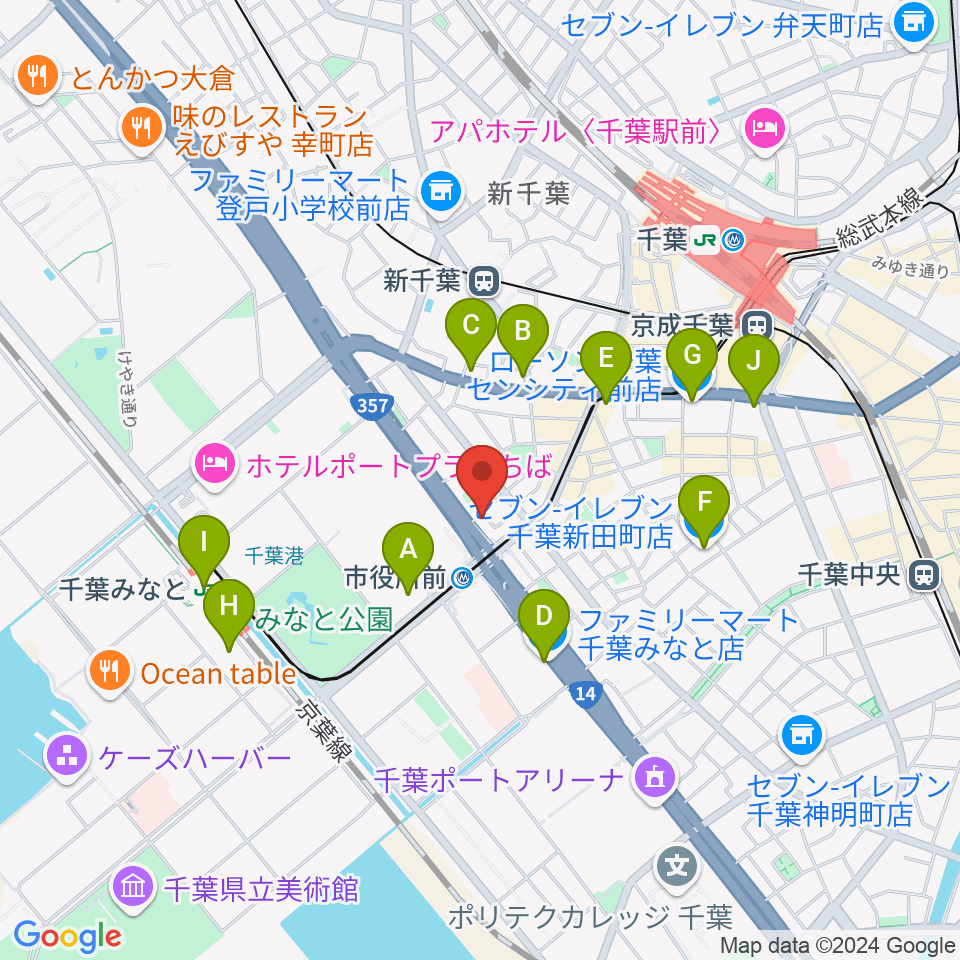 千葉music bar es周辺のコンビニエンスストア一覧地図