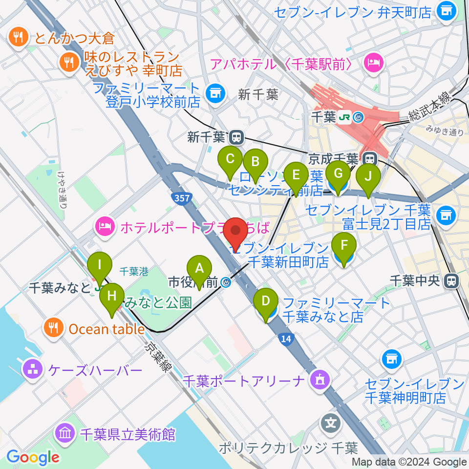 千葉music bar es周辺のコンビニエンスストア一覧地図