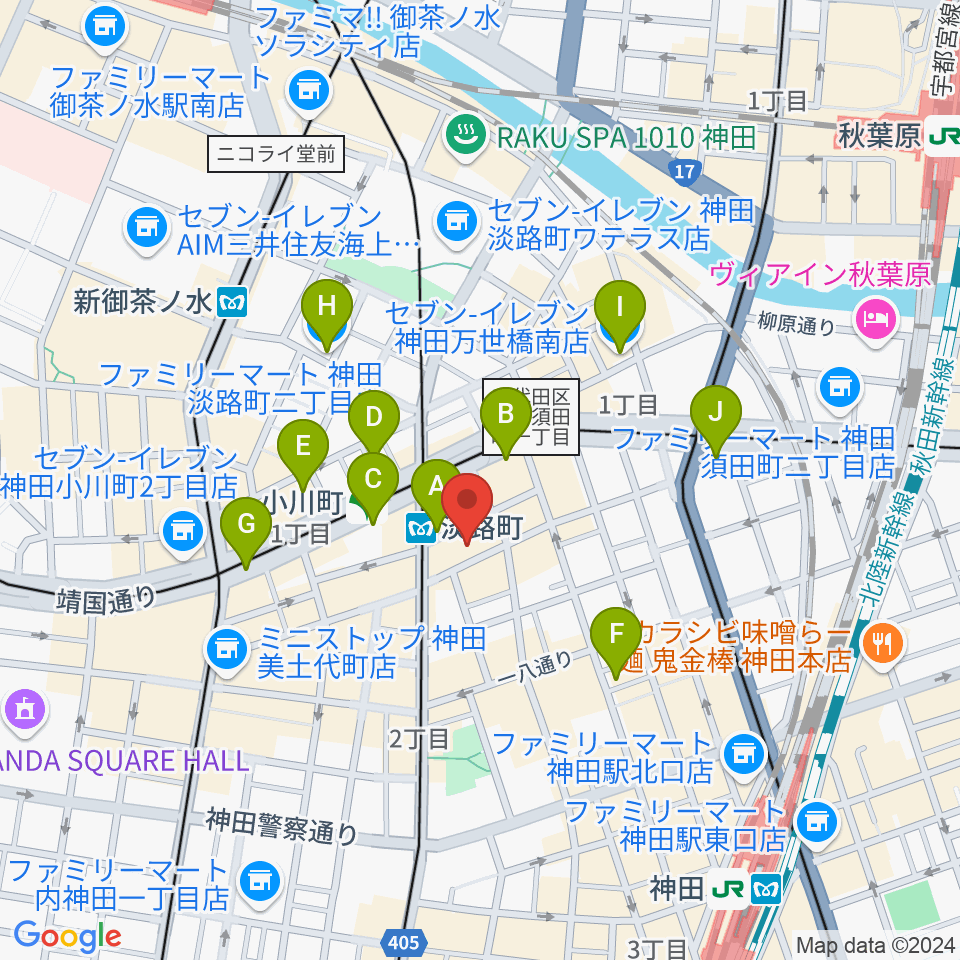 神田THE SHOJIMARU周辺のコンビニエンスストア一覧地図