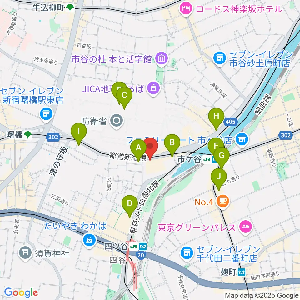 四谷ハニーバースト周辺のコンビニエンスストア一覧地図