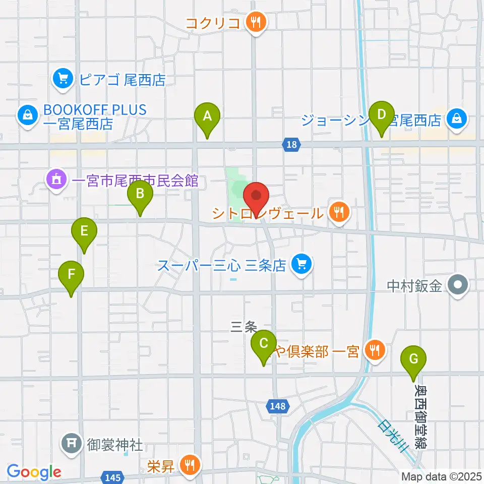 クラヴィア音楽教室周辺のコンビニエンスストア一覧地図