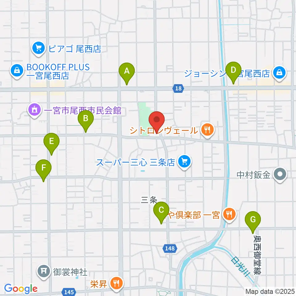クラヴィア音楽教室周辺のコンビニエンスストア一覧地図