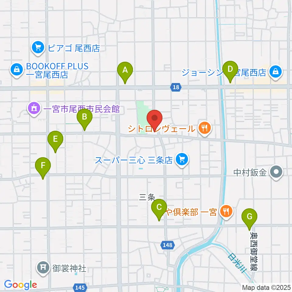 クラヴィア音楽教室周辺のコンビニエンスストア一覧地図