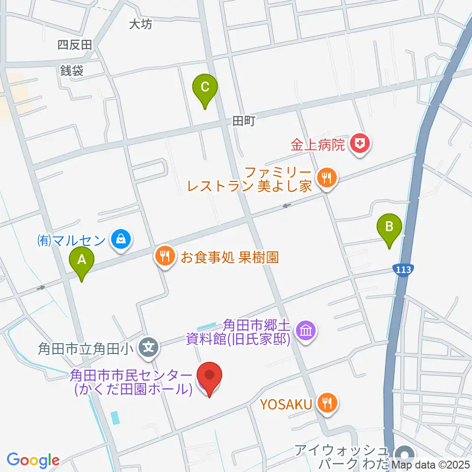 角田市市民センター周辺のコンビニエンスストア一覧地図