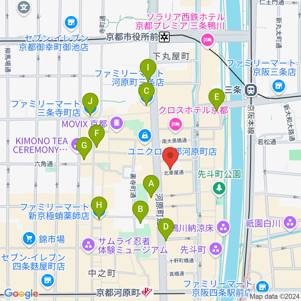 音まかす周辺のコンビニエンスストア一覧地図