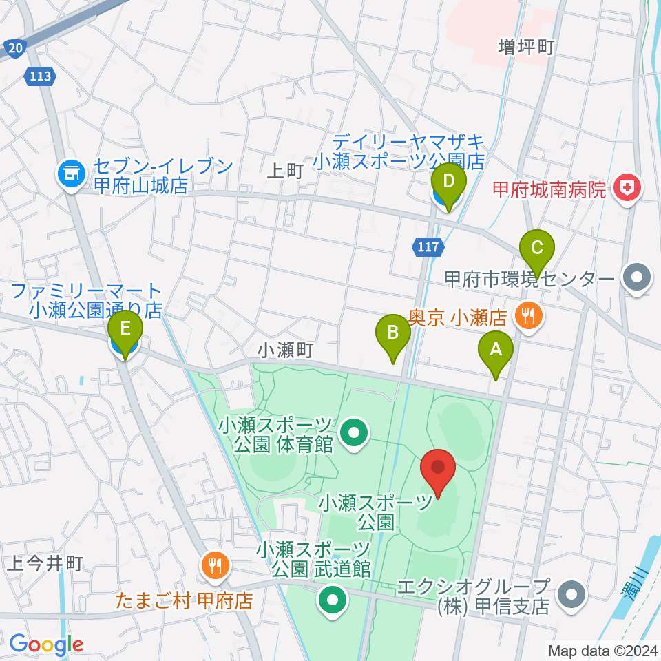 Jit リサイクルインク スタジアム周辺のコンビニエンスストア一覧地図