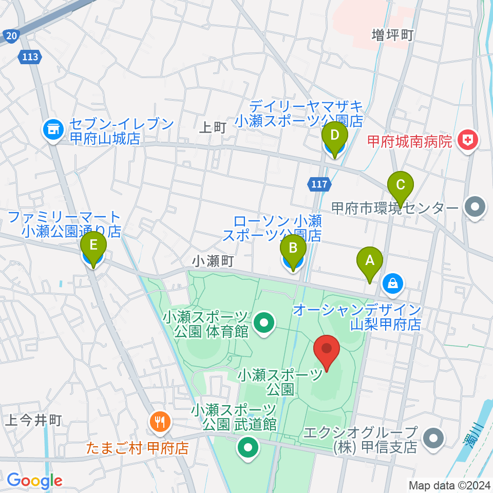 Jit リサイクルインク スタジアム周辺のコンビニエンスストア一覧地図