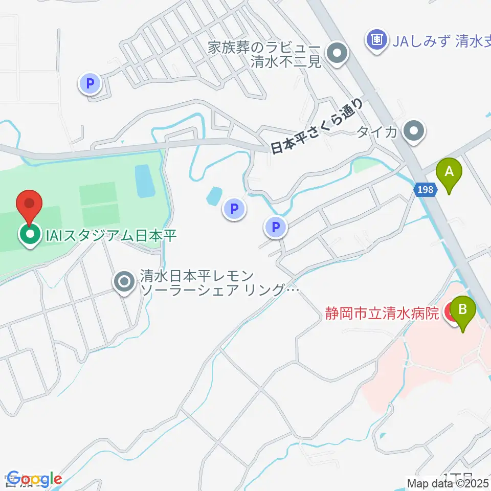 IAIスタジアム日本平周辺のコンビニエンスストア一覧地図