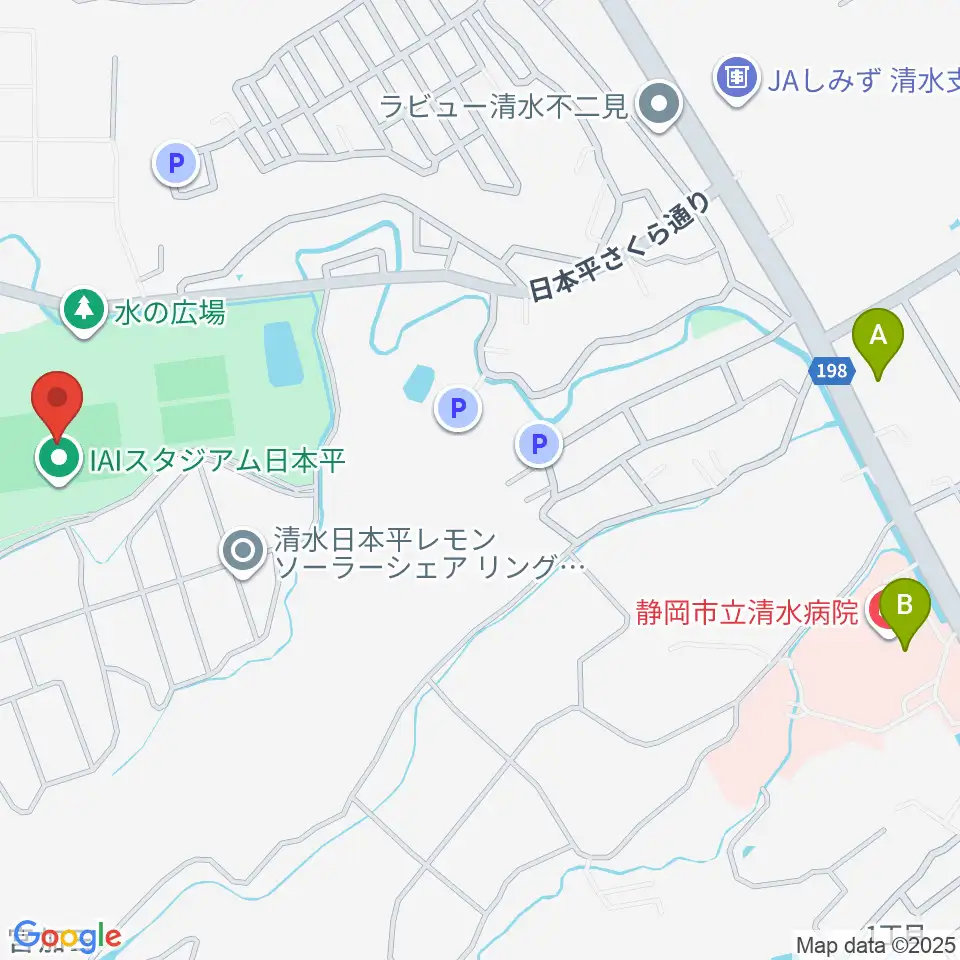 IAIスタジアム日本平周辺のコンビニエンスストア一覧地図